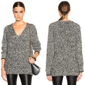 Rag & Bone Karen V-neck Sweater in White and Black, Size S, Pre-owned